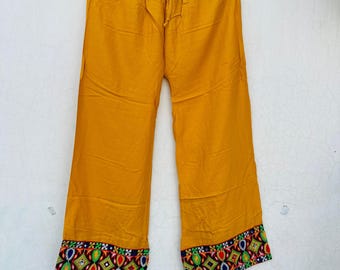 Bestickte Viskose Palazzo Hose, Boho Festival Hose.