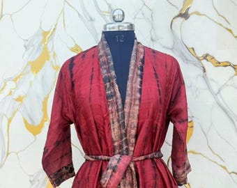 Kimono in seta Boho, spolverino leggero, abbigliamento da resort