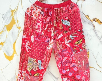 Patchwork Cotton Harem Pants | Floral Boho Festival Yoga Trousers