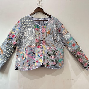 Cotton patchwork jacket, Women’s Quilted Patchwork Jacket, cotton printed jacket, bohemian jacket