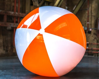 Big huge Beach Ball 120cm+ infl. **Orange/White** beach ball