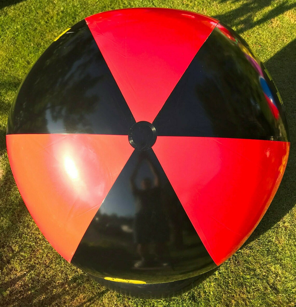Huge Inflatable Beach Ball 4.5 Feet red/black Eat/sleep/rave Big