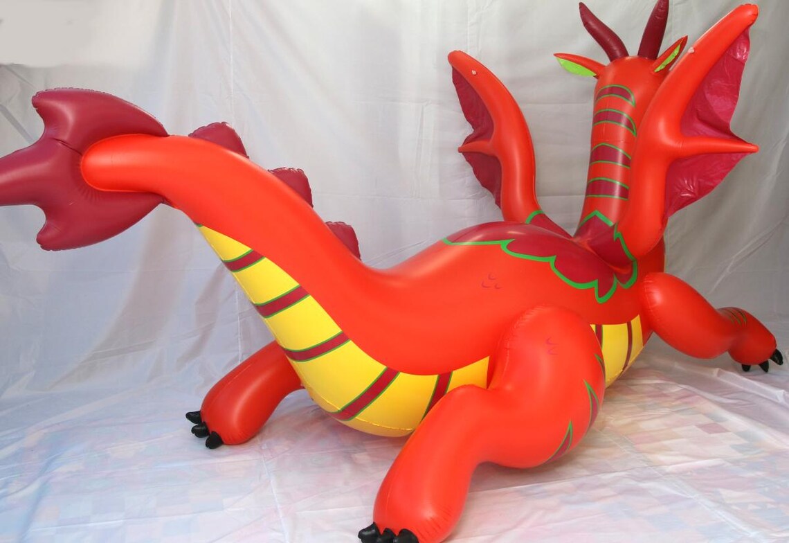 Big Inflatable Dragon red Matte Version 375cm / 12 Feet Long Pool Toy ...