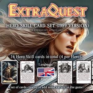 ExtraQuest Hero Skill Cards **NUR AUF ENGLISCH** (Heroquest 1989-1992 Edition)
