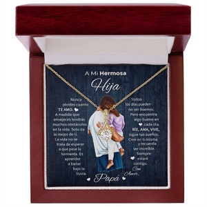 Para a filha do Papa | Presente de filha de pai, presente de pai e filha, colar de pai para filha personalizado com cartão de mensagem