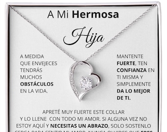 regalo para mi hija | A mi hermosa hija | Collier Amor por siempre| Regalo de Cumpleaños | Bautizo | Cumpleaños