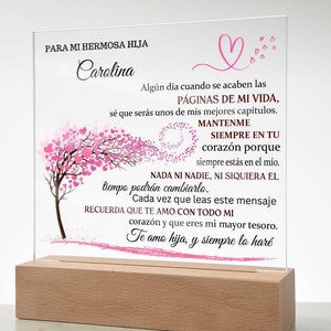 Lampara de Amor eterno| Placa acrílica | | regalo de navidad hija| regalo de 15 anos | sweet 16| quincianera| Cumpleanos hija| Personalizad