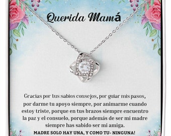 Regalo para Mamá, Madre Necklace, Spanish Mother Birthday, Joyería Para Mamá, Feliz Cumpleaños mama Querida Spanish mother of the bride