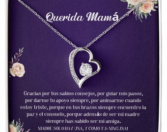 Regalo para Mamá, Madre Necklace, Spanish Mother Birthday, Joyería Para Mamá, Feliz Cumpleaños mama Querida Spanish mother of the bride gift