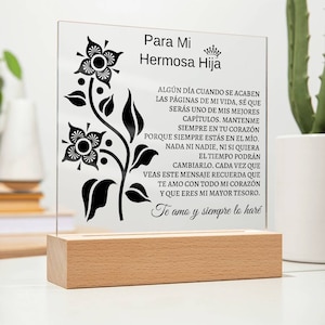 Lampara Con Mensaje de Amor Para Hija - Personalizado - Eres Mi Mayor Tesoro - Regalos de Navidad para Hija, Regalos de Cumpleanos para Hija