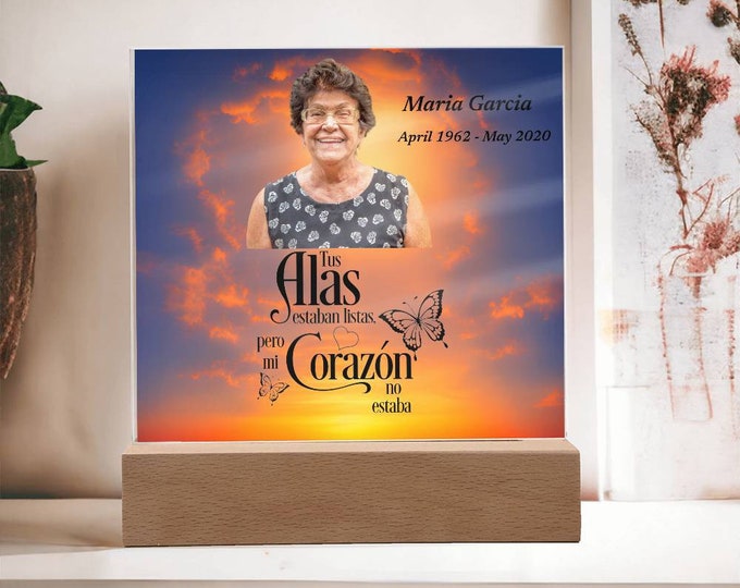 Personalized Memorial Acrylic| Bereavement Gift | Memorial Loss of a Loved One Gift | Perdida de ser querido| Luto