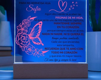 Lampara de Amor eterno| Placa acrílica | | regalo de navidad | regalo de 15 anos | sweet 16| quincianera| Cumpleanos hija| Personalizado|