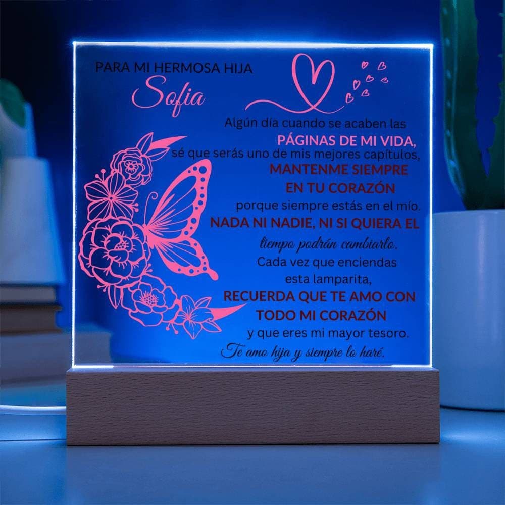 Lampara de Amor eterno| Placa acrílica | | regalo de navidad | regalo de 15 anos | sweet 16| quincianera| Cumpleanos hija| Personalizado|