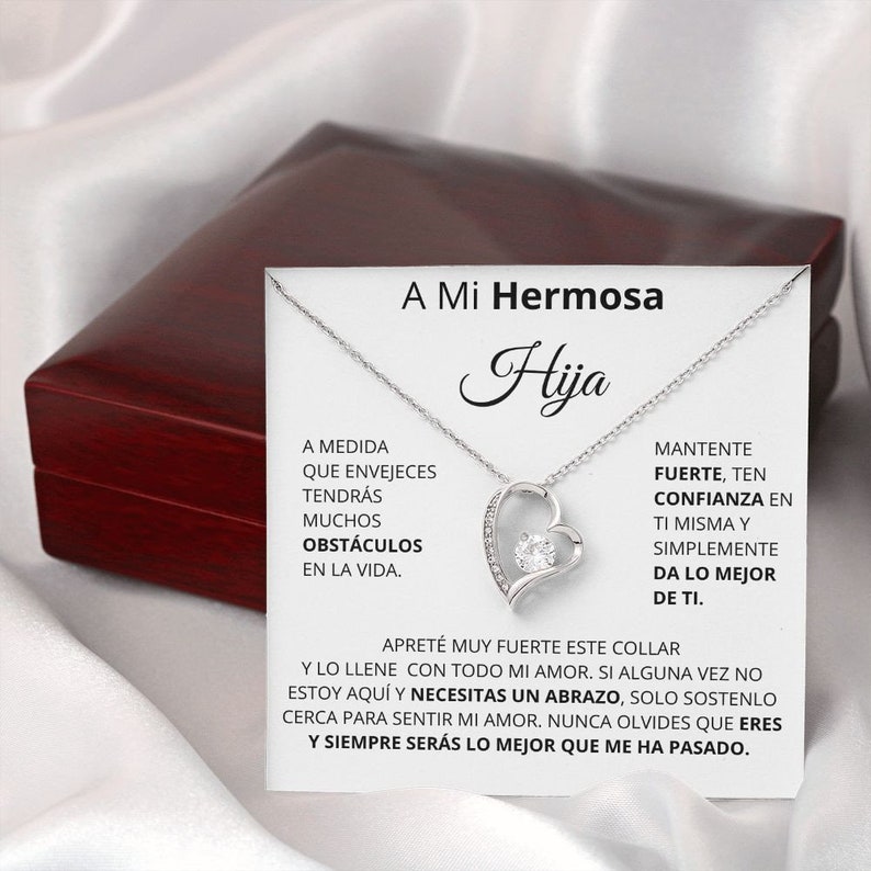 regalo para mi hija | A mi hermosa hija| Collar Amor por siempre| Regalo de Cumpleaños| Bautizo | Cumpleanos image 7