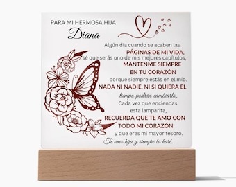 Lampara de Amor eterno| Placa acrílica | | regalo de navidad | regalo de 15 anos | sweet 16| quincianera| Cumpleanos hija| Personalizado|