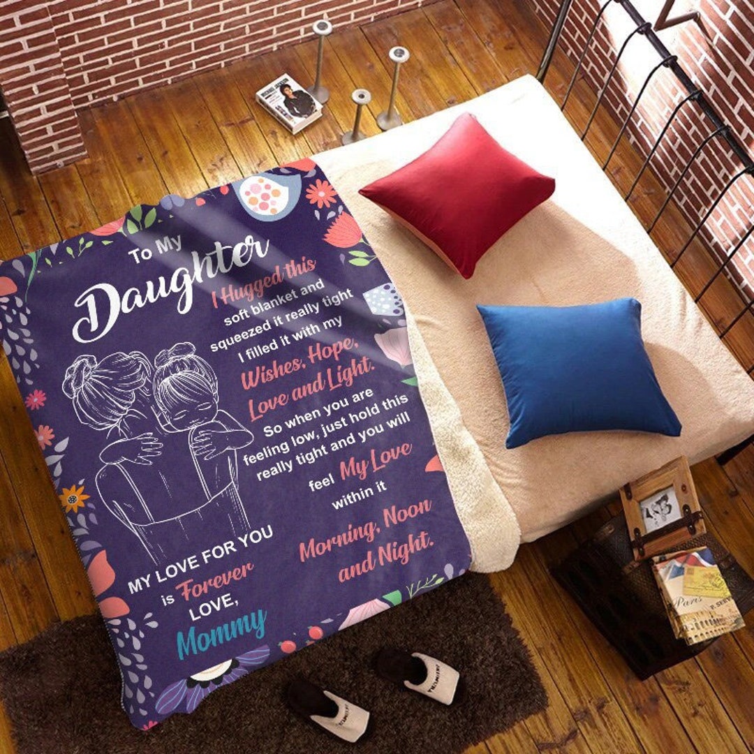 Personalized Gift for Daughter Custom Blanket With Message Birthday