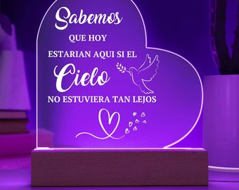 Sabemos Que Hoy Estarian Aqui Si El Cielo No Estuviera Tan Lejos, Placa de Acrilico Para Bodas