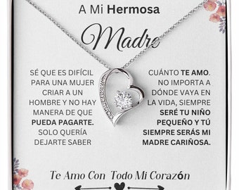 A mi hermosa madre -Collar Regalo Personalizado Para Madre, Mamá ,  Cumpleaños, Celebración| Dia de las madres | collar para mujer |