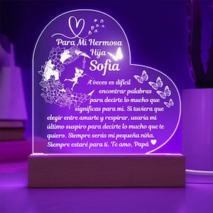Regalo de corazon para mi hija | Lampara de amor | Regalo para mi hija |ija regalo| para mi hermosa hija de mama | de papa