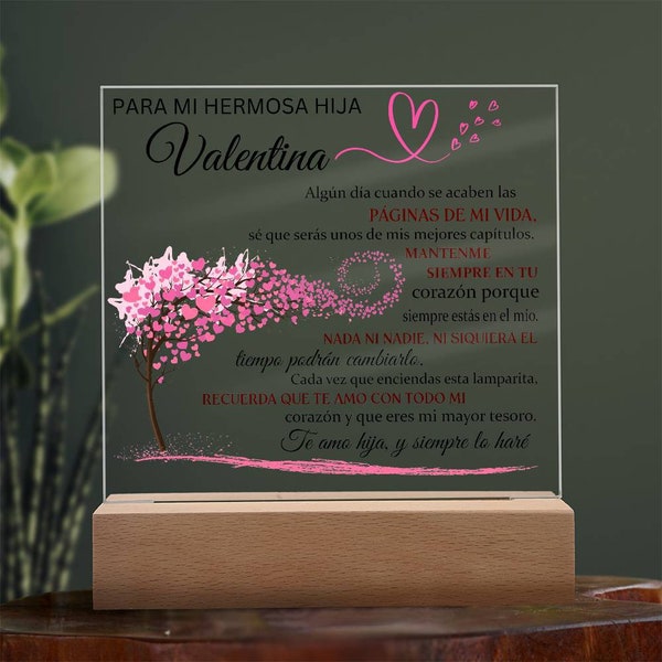 Lampara de Amor eterno| Placa acrílica | | regalo de navidad hija| regalo de 15 anos | sweet 16| quincianera| Cumpleanos hija| Personalizado