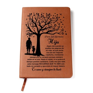 Regalo para mi hija Libreta de cuero para hija| Leren dagboek voor dochter in het Spaans | Mensaje en espanol para hija de padre/ Papa| Papa&
