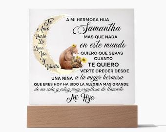 Lampe de nuit acrylique fille | LAMPE DE NUIT FILLE| Décoration de chambre cadeau fille | Para mi hermosa hija