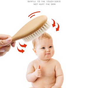 Brosses pour bébé personnalisées Brosses pour bébés en bois Bébé souvenir Baby shower Cadeau nouveau-né Cadeau bébé Brosse à cheveux pour bébé image 6