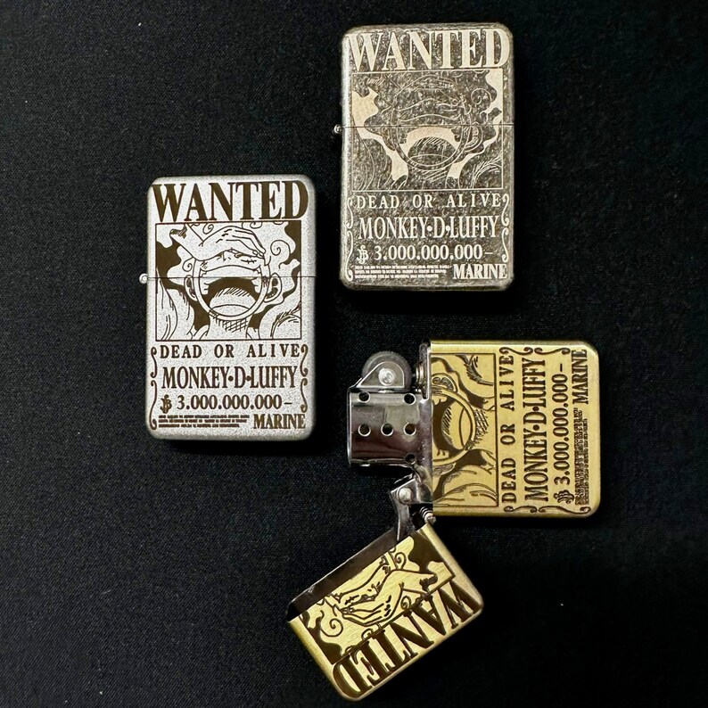 One Piece Lighter Wanted Poster One Piece Monkey D Luffy Etsy Hong Kong