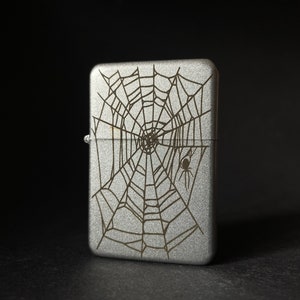 Spider Web design, ilustration engraved lighter,cool lighter, spider lighter, engeaved spider lighter ,y2k lighter,lighter gift,