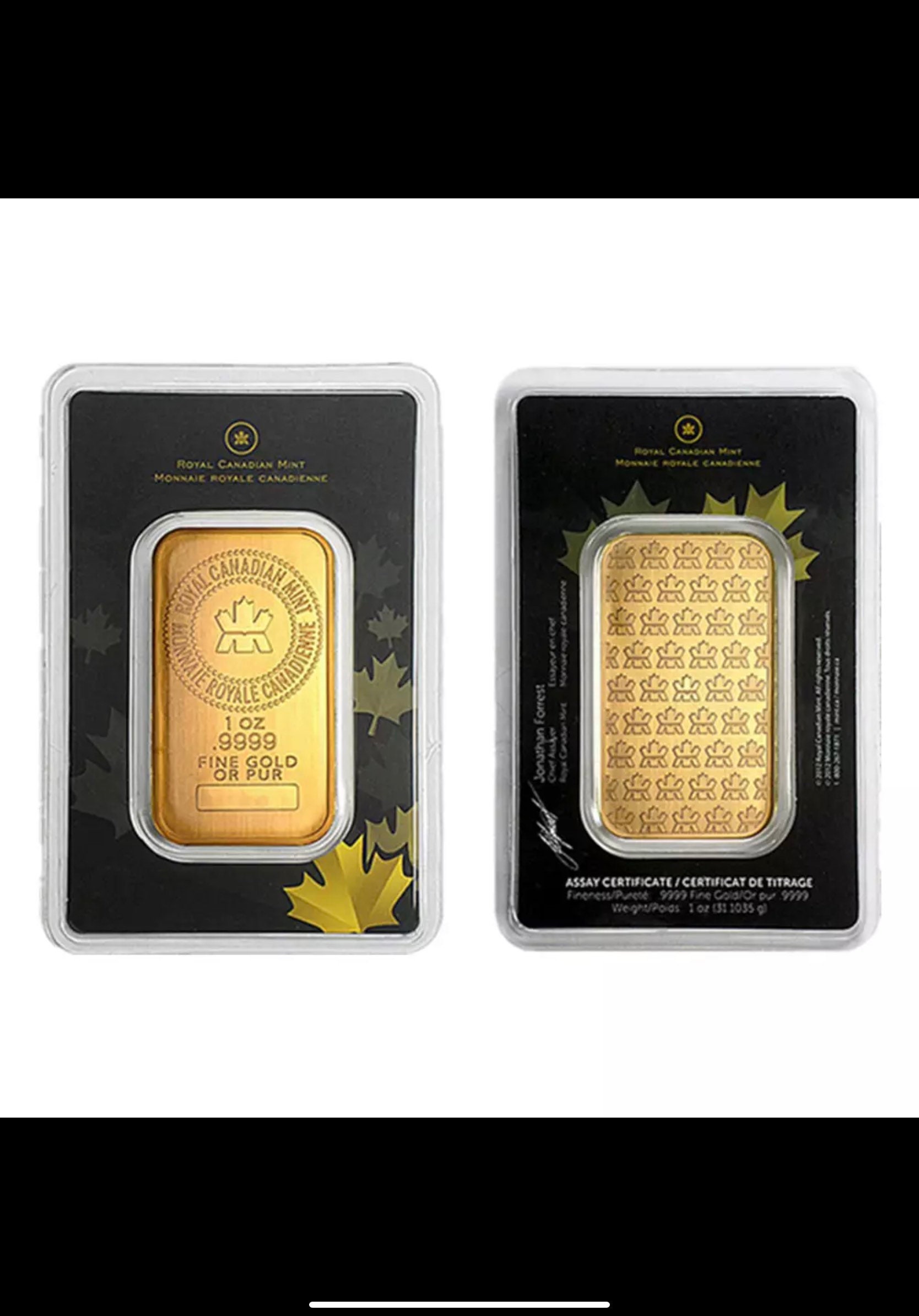 1 OZ Royal Canadian Mint Gold Bars Etsy