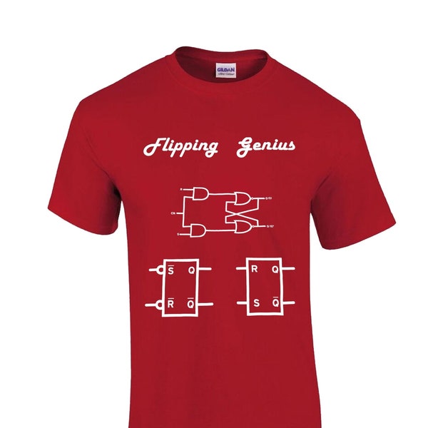 Mens Flipping Genius electronics T-Shirt flip flop circuits geek cool engineer