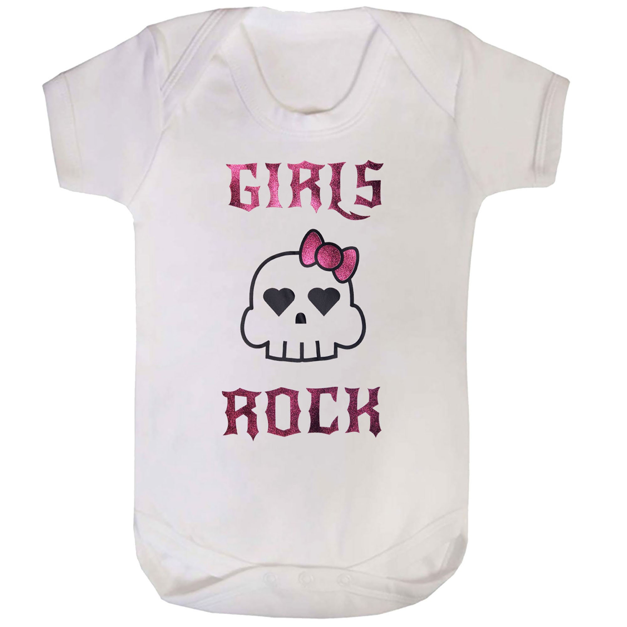 Girls Rock Skull Glitter or Metallic Baby Grow Bodysuit Vest - Etsy
