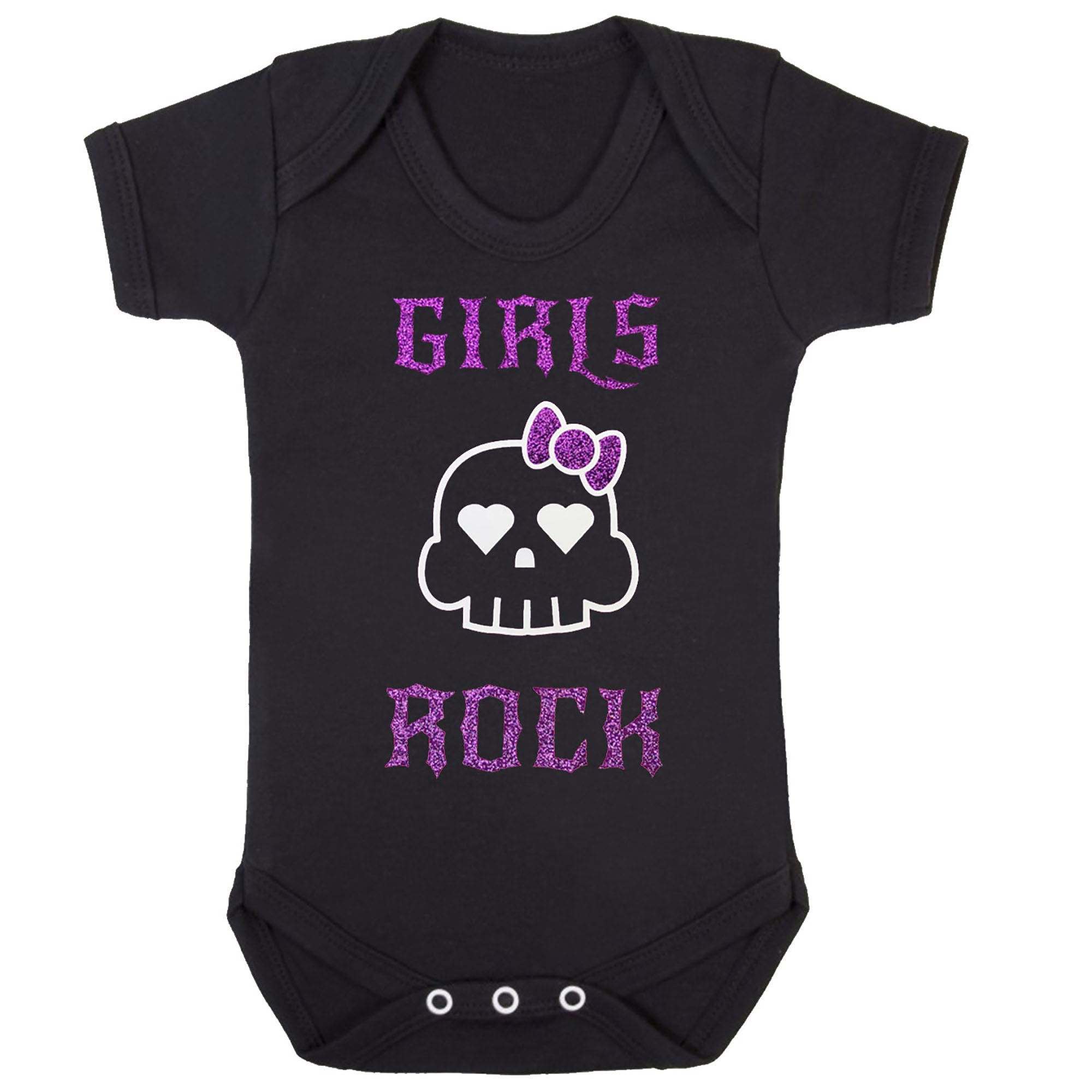 Girls Rock Skull Glitter or Metallic Baby Grow Bodysuit Vest - Etsy