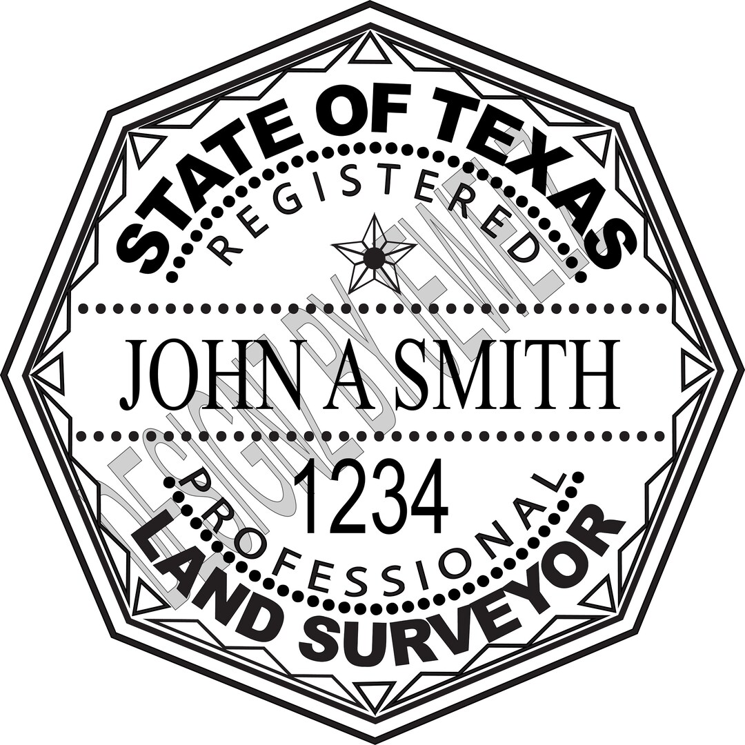 Personalized Texas RPLS Seal Svg Png Jpg Pdf File Texas Land Surveyor