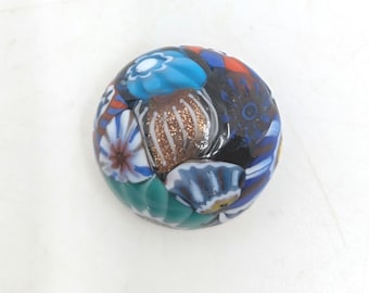 Small blue Murano glass magnetic brooch