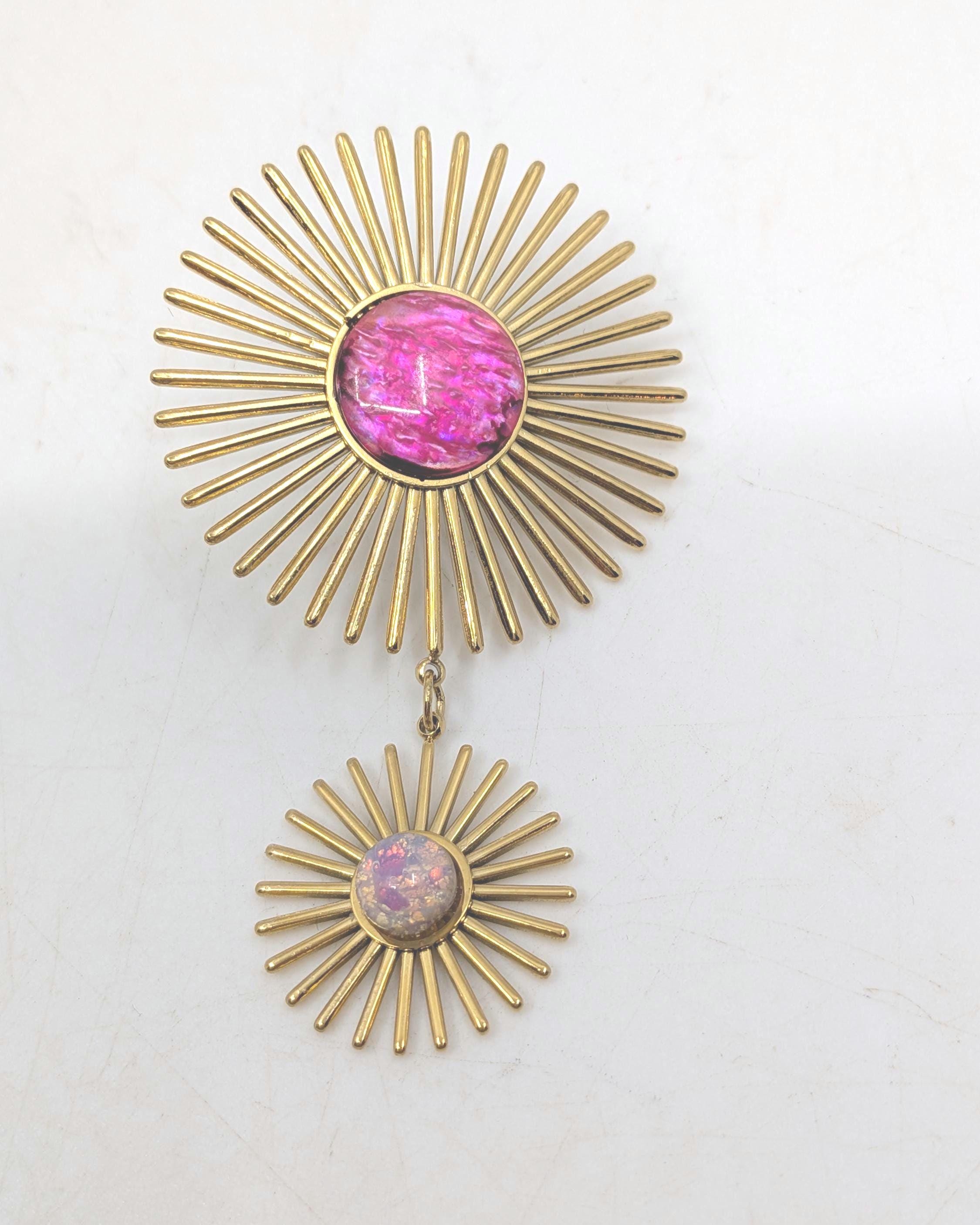 Swarovski sun brooch - Etsy 日本
