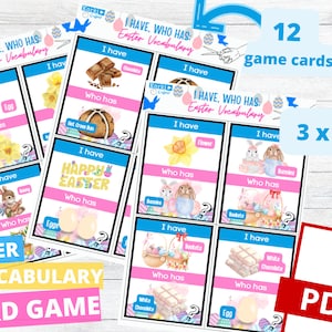 Eu tenho - Quem tem? JOGO DA Páscoa, Jogo de cartas da Páscoa, Vocabulário da Páscoa, Recurso do Professor de ESL, para Crianças