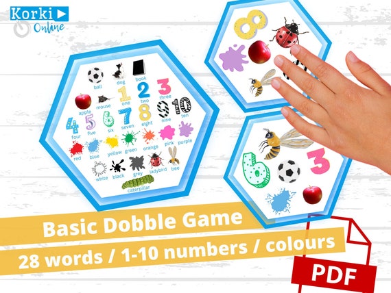 Localízalo, estilo de juego de dobble, vocabulario básico, 28