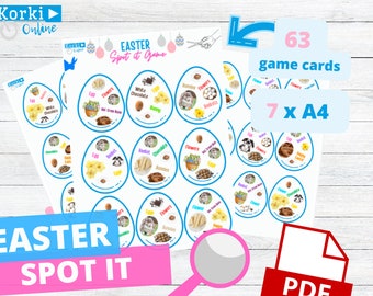 Ostern Spot It Style Spiel, Frühling Matching Game, Find The Match, Dobble Spiel, Seek it, Ostern Printable, Game Bundle, Kids Activity Pack