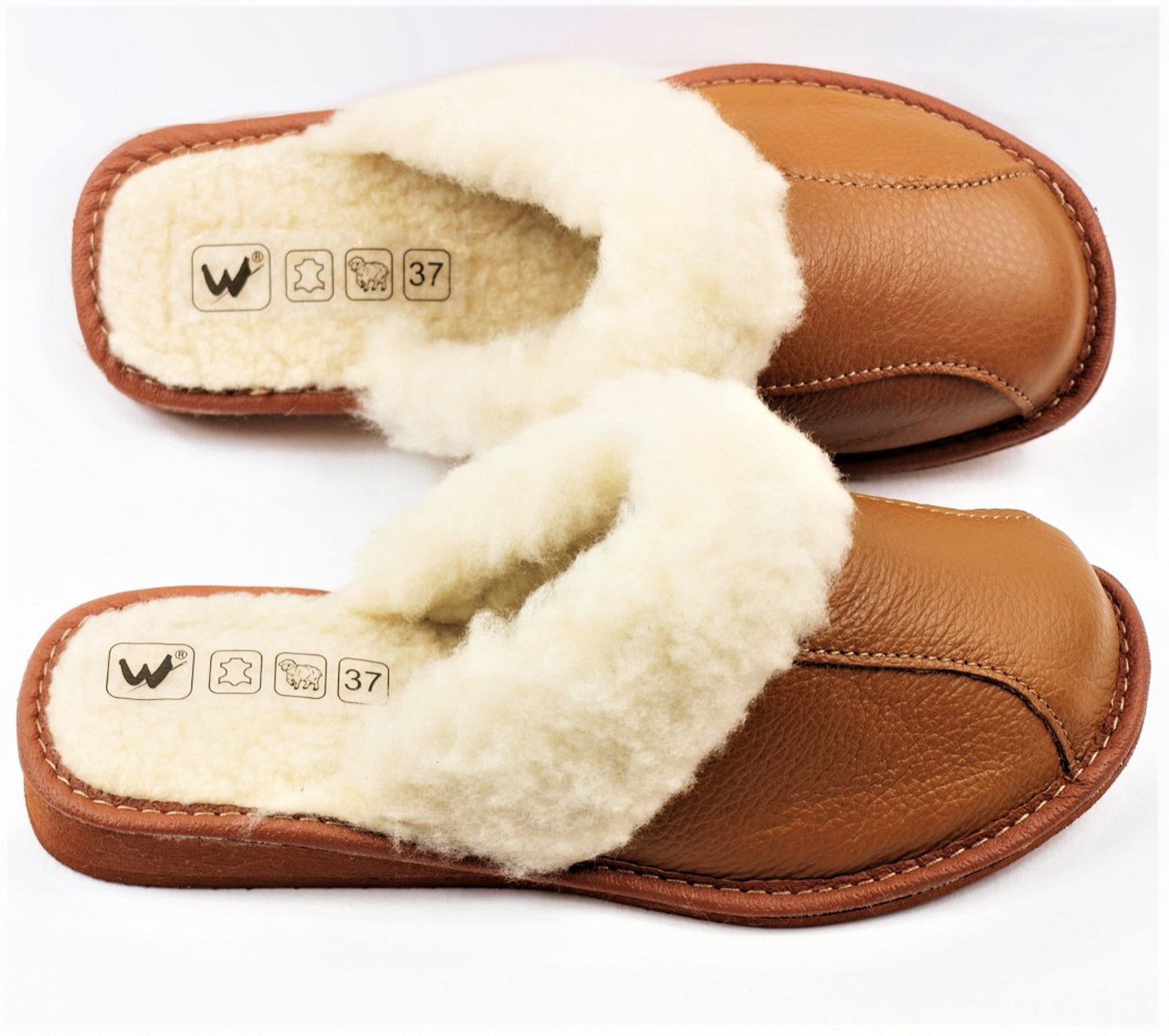 Chaussons Mules En Laine De Mouton Naturelle - Taille 40, Gris, Semelle Caoutchouc - Neuf Avec Emballage, Pologne
