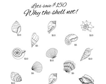 Sea shell savings challenge/ low income/ why the shell not/ Printable