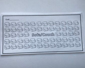 Sofa/ Couch savings challenge, A6 binder, printable