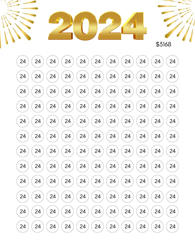 2024 New Years Savings Challenge/ Printable - Etsy Australia