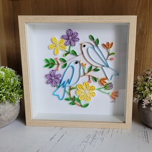 Quilled Bluebird Folk Art: 8x8 Framed Paper Craft