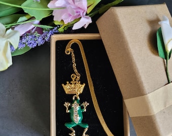 Frog Metal Bookmark: Fairytale Gift for Book Lover