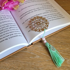 Metal Bookmarks Open Work Filigree Medallion Bookmark Unique Gift for Her 6 Designs image 1