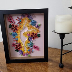 Quilled Dancer Art: Handmade Paper Craft in 8x10 Frame