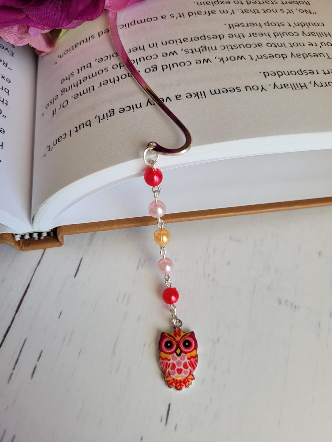 Enamel Owl Metal Bookmark: Delicate Chain, Book Lover Gift - Etsy