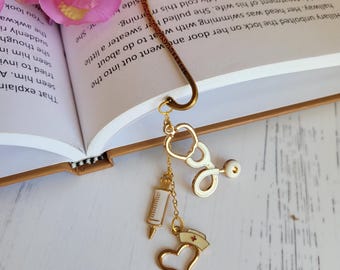 Metal Bookmarks | Nurse Gift | Doctor Gift | Enamel Medical Charms | 6 Designs