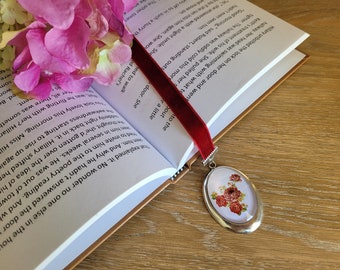 Floral Ribbon Bookmark: Vintage Book Lover Gift